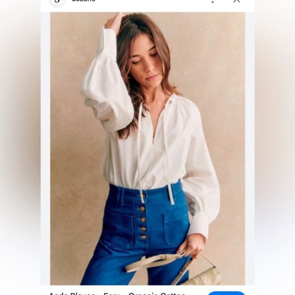 Sezane Agda Blouse Ecru - Size 4